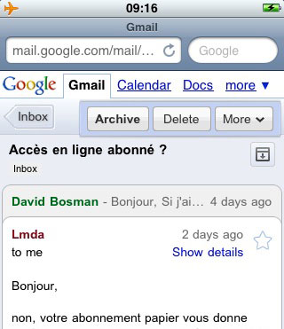 [Utilitaires] Gmail : plus rapide sur iPhone