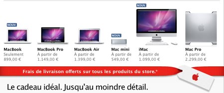 Frais de port offerts sur l'Apple Store Frais de port offerts sur l'Apple Store