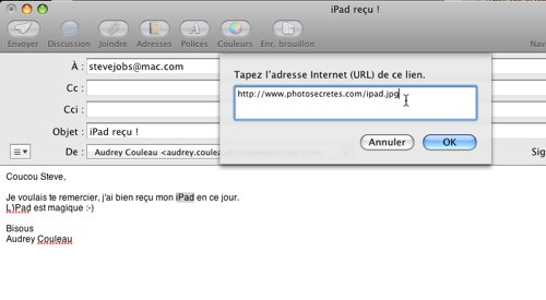 Mail • Ajouter un lien actif