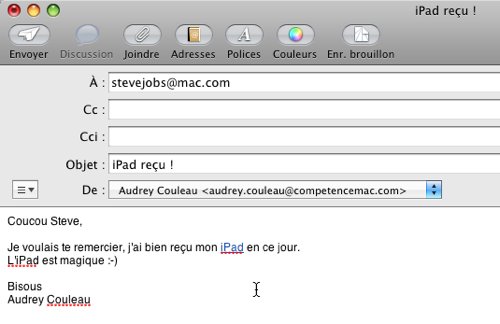 Mail • Ajouter un lien actif