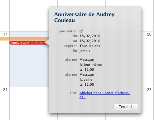 [Bureautique] • iCal Birthday Alarm