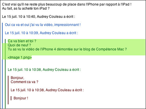 Mail • Niveau de citation Mail • Niveau de citation