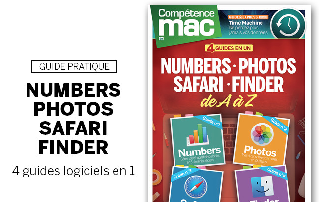 Compétence Mac 59 • 4 guides en un : Numbers • Photos • Safari • Finder