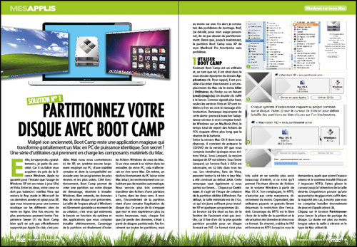 MES APPLIS • DOSSIER • Partitionnez votre disque avec Boot Camp MES APPLIS • DOSSIER • Partitionnez votre disque avec Boot Camp