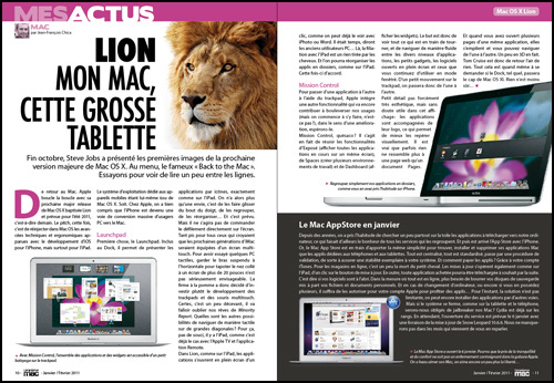 MES ACTUS • Lion. Mon Mac, cette grosse tablette