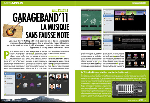 MES APPLIS • DOSSIER • Les nouveautés de GarageBand'11