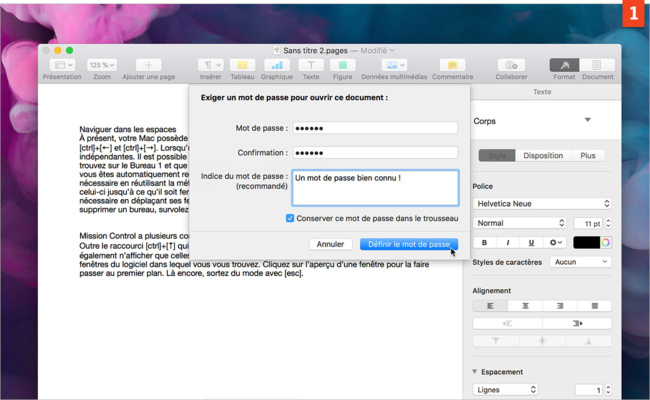[Pages] Protégez un document en le verrouillant à l'aide d'un mot de passe