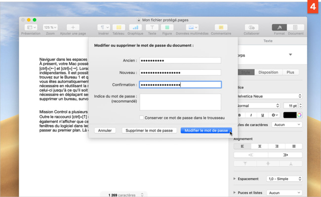 [Pages] Protégez un document en le verrouillant à l'aide d'un mot de passe