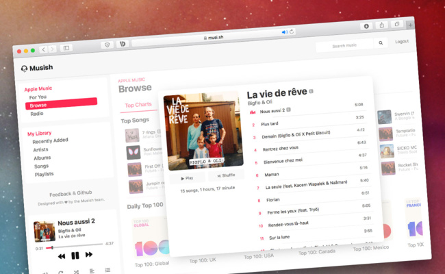 Musique • Accédez à Apple Music depuis un navigateur Musique • Accédez à Apple Music depuis un navigateur
