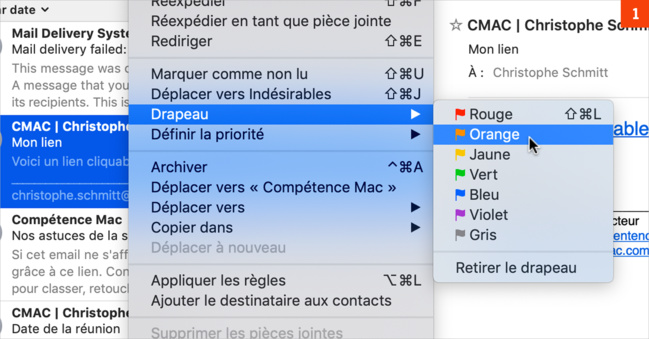 macOS • Comment marquer un courrier pour le repérer facilement ? macOS • Comment marquer un courrier pour le repérer facilement ?