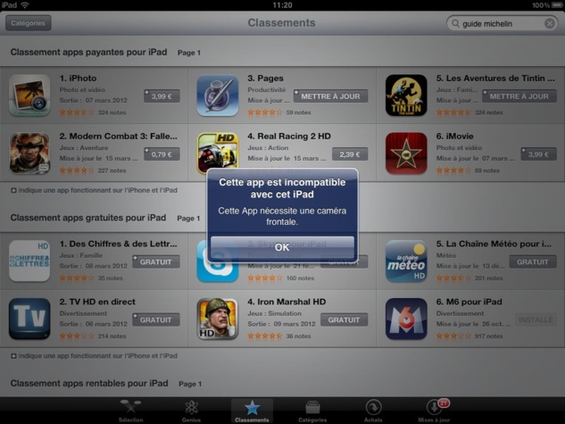 Installer l'appli iPhoto sur l'iPad 1