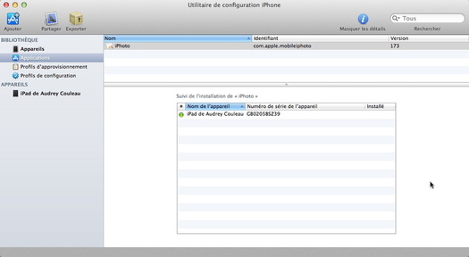 Installer l'appli iPhoto sur l'iPad 1