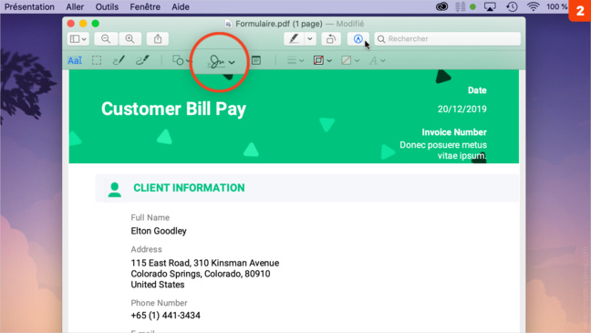 macOS Catalina • Signez un document sur votre Mac avec votre iPhone