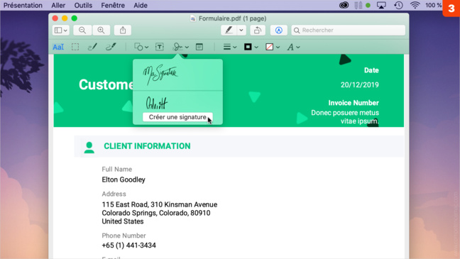 macOS Catalina • Signez un document sur votre Mac avec votre iPhone