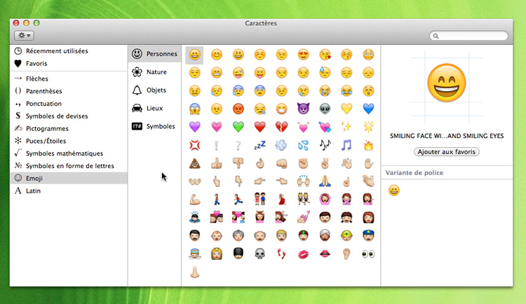 Clavier • Insérer des smileys grâce à des raccourcis