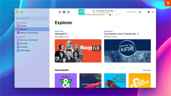 macOS Catalina • S’abonner à une émission avec la nouvelle application Podcasts macOS Catalina • S’abonner à une émission avec la nouvelle application Podcasts