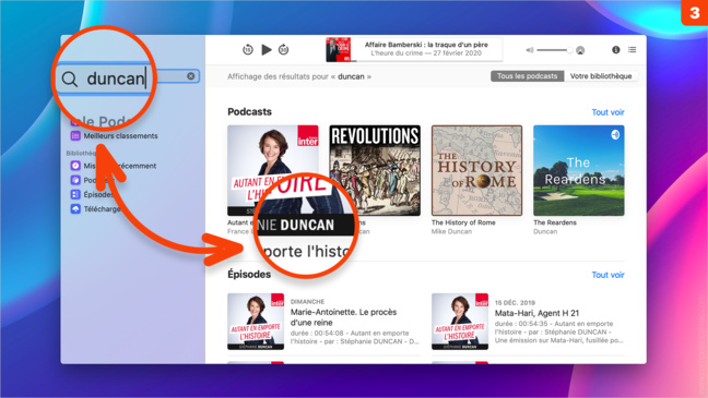 macOS Catalina • S’abonner à une émission avec la nouvelle application Podcasts macOS Catalina • S’abonner à une émission avec la nouvelle application Podcasts