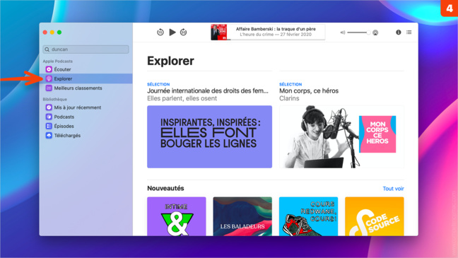 macOS Catalina • S’abonner à une émission avec la nouvelle application Podcasts macOS Catalina • S’abonner à une émission avec la nouvelle application Podcasts