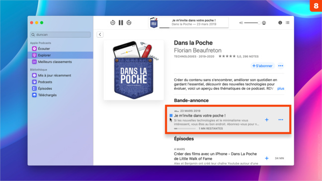 macOS Catalina • S’abonner à une émission avec la nouvelle application Podcasts macOS Catalina • S’abonner à une émission avec la nouvelle application Podcasts