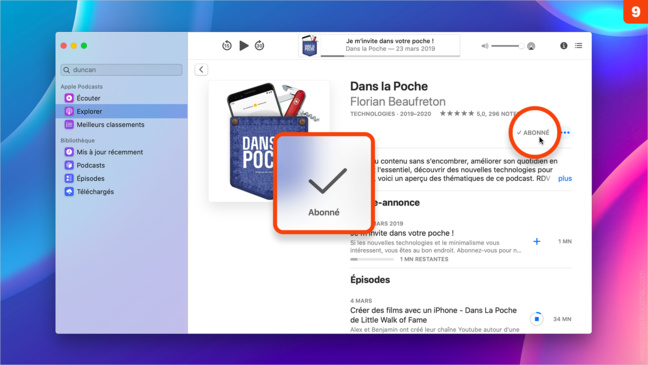 macOS Catalina • S’abonner à une émission avec la nouvelle application Podcasts macOS Catalina • S’abonner à une émission avec la nouvelle application Podcasts
