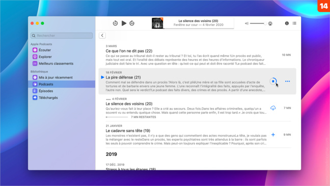 macOS Catalina • S’abonner à une émission avec la nouvelle application Podcasts macOS Catalina • S’abonner à une émission avec la nouvelle application Podcasts