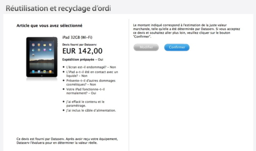 Le service de reprise et recyclage d'Apple. Le service de reprise et recyclage d'Apple.
