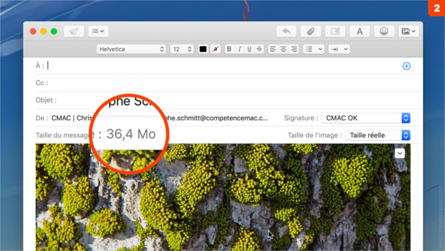 Taille de fichier • Réduisez le volume des pièces jointes dans Mail Taille de fichier • Réduisez le volume des pièces jointes dans Mail