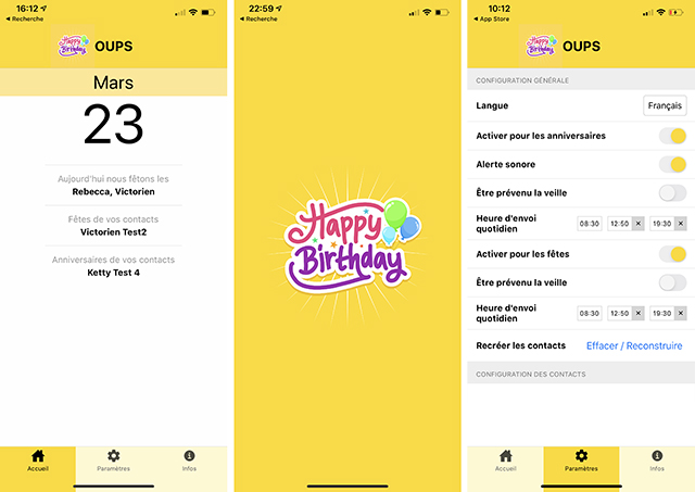 iPhone • N'oubliez plus anniversaires et fêtes de vos proches grâce à l'application Oups