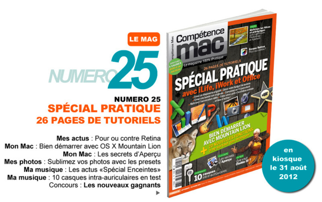 Compétence Mac 25, en kiosque le 31 août