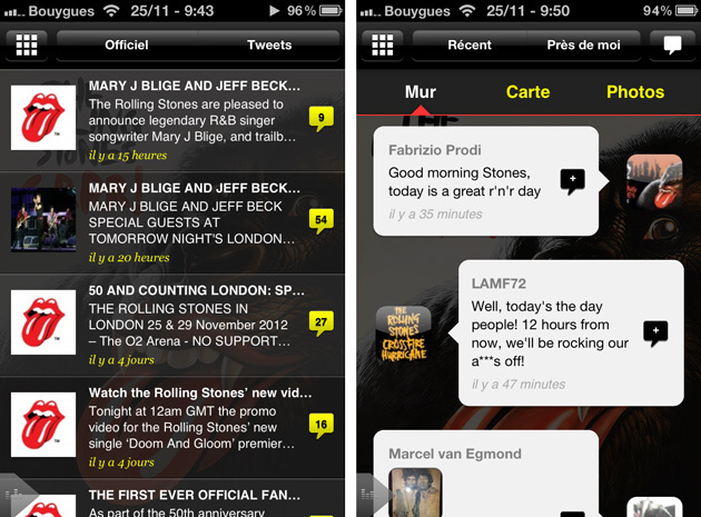 Les Rolling Stones débarquent sur l'iPhone
