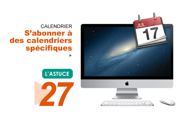 Calendrier • S'abonner à des calendriers spécifiques