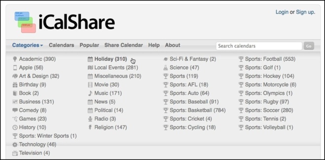 Calendrier • S'abonner à des calendriers spécifiques Calendrier • S'abonner à des calendriers spécifiques