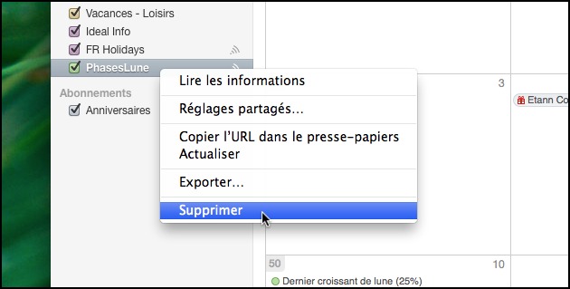 Calendrier • S'abonner à des calendriers spécifiques Calendrier • S'abonner à des calendriers spécifiques