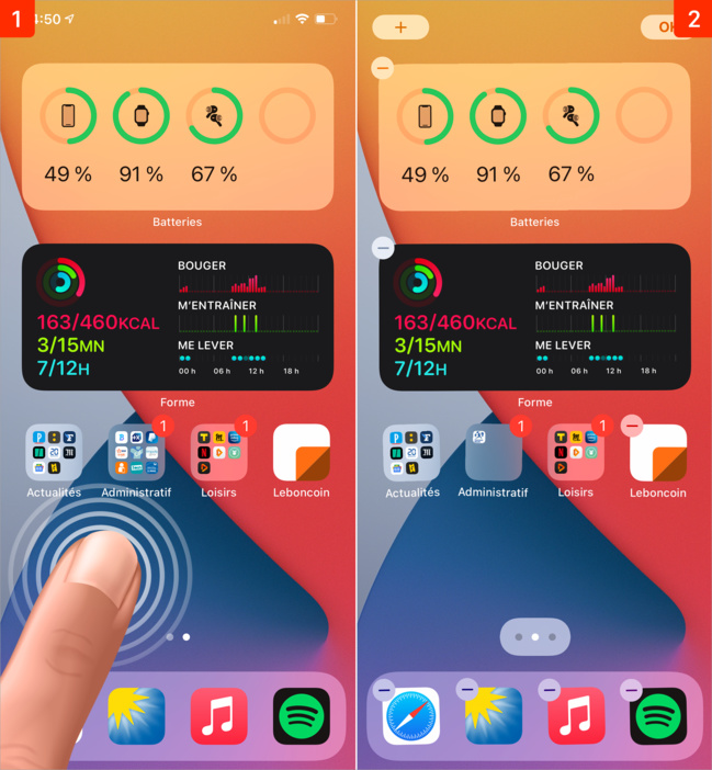 iOS 14 • Déplacez une application vers la Bibliothèque d’apps et inversement iOS 14 • Déplacez une application vers la Bibliothèque d’apps et inversement