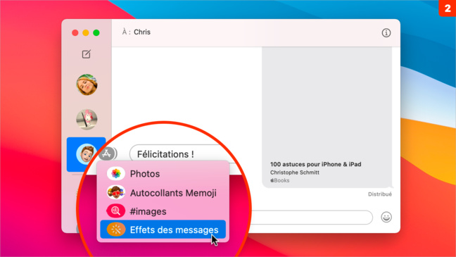 macOS 11 • Profitez pleinement des effets de messages comme depuis un iPhone macOS 11 • Profitez pleinement des effets de messages comme depuis un iPhone