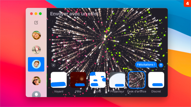 macOS 11 • Profitez pleinement des effets de messages comme depuis un iPhone macOS 11 • Profitez pleinement des effets de messages comme depuis un iPhone