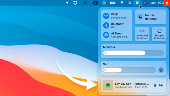 macOS 11 • Contrôlez la musique depuis la barre des menus macOS 11 • Contrôlez la musique depuis la barre des menus