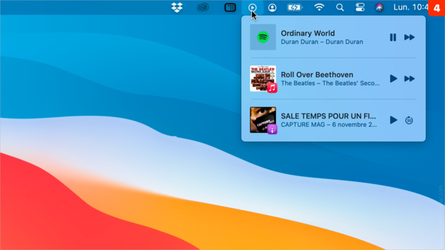macOS 11 • Contrôlez la musique depuis la barre des menus macOS 11 • Contrôlez la musique depuis la barre des menus