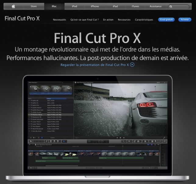 30 jours pour tester gratuitement Final Cut Pro X