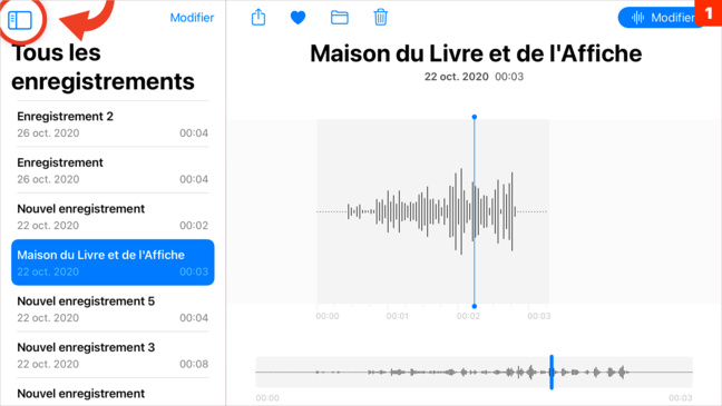 iOS 14 • Classez vos mémos audio dans des dossiers