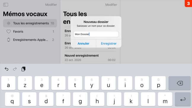 iOS 14 • Classez vos mémos audio dans des dossiers