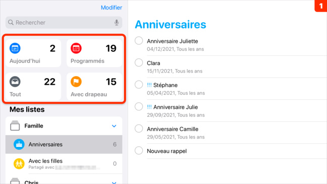 iOS 14 • Réordonner les listes intelligentes de Rappels iOS 14 • Réordonner les listes intelligentes de Rappels