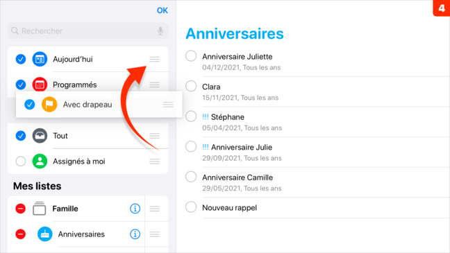 iOS 14 • Réordonner les listes intelligentes de Rappels iOS 14 • Réordonner les listes intelligentes de Rappels