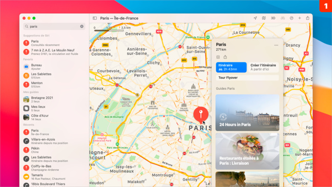 macOS 11 • Créer un guide touristique personnel avec Plans