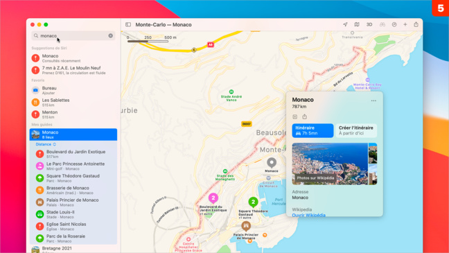 macOS 11 • Créer un guide touristique personnel avec Plans