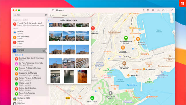 macOS 11 • Créer un guide touristique personnel avec Plans