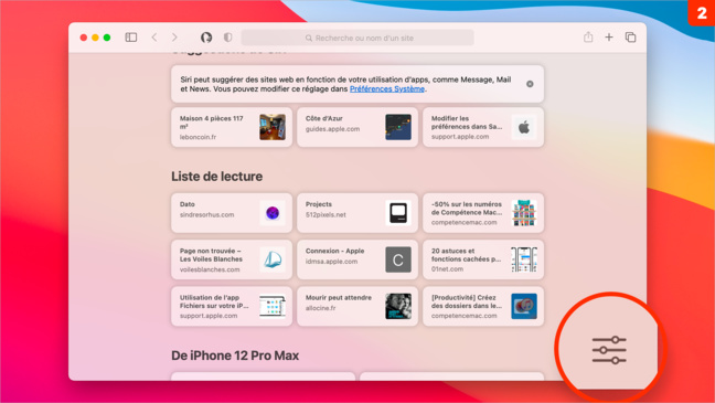 macOS 11 • Personnaliser la page de démarrage de Safari macOS 11 • Personnaliser la page de démarrage de Safari