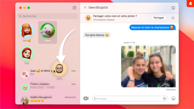 macOS 11 • Épingler des conversations dans Messages