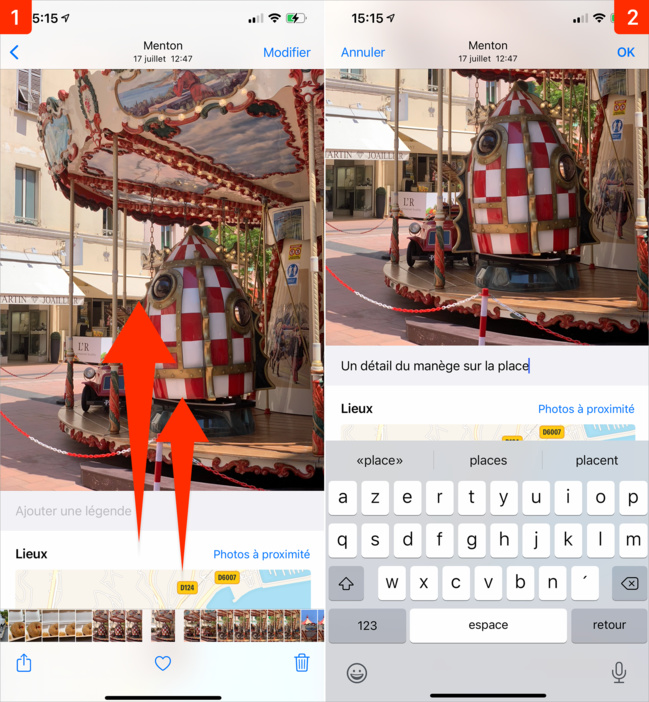 iOS 14 • Ajouter une légende pour décrire une photo iOS 14 • Ajouter une légende pour décrire une photo