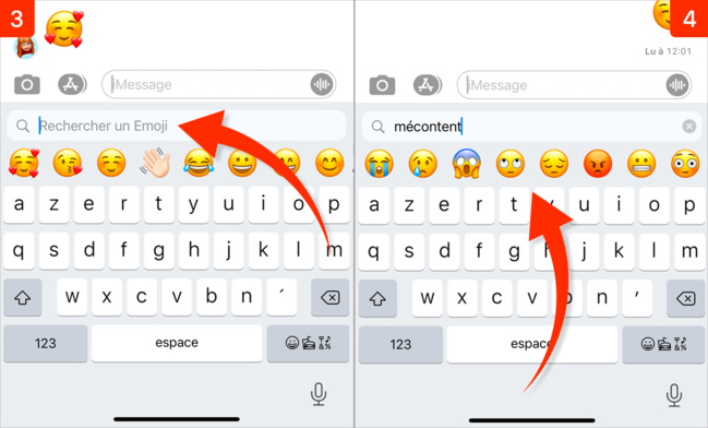 iOS 14 • Rechercher rapidement un emoji dans le clavier iOS 14 • Rechercher rapidement un emoji dans le clavier